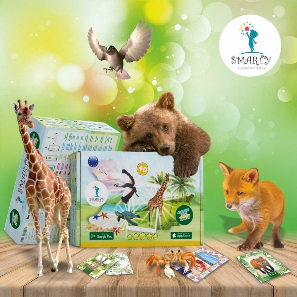 foto Výuková hračka 4D Smarty Interaktivní karty Divoká zvířata, Mořský život, Ptáci