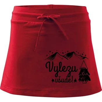 Dámská sukně Vylezu všude - hory - Sportovní sukně - two in one - XS ( Červená )