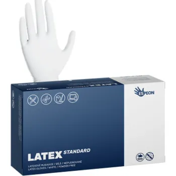 Vyšetřovací rukavice Jednorázové latexové rukavice STANDARD nepudrované bílé 100ks
