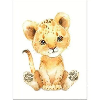 Samolepící dekorace Čína Obraz s motivem malovaná zvířecí mláďata Motiv: TX2040 levhart, Rozměry (cm): 15x20 cm