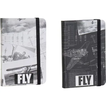 Zápisník Deník "AVIATION" 9.5x1.5x14/80 listů/2dr