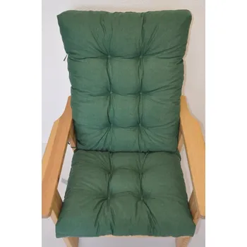 Axin Trading s.r.o. Polstr na zahradní křeslo vysoké - látka tmavě zelený melír