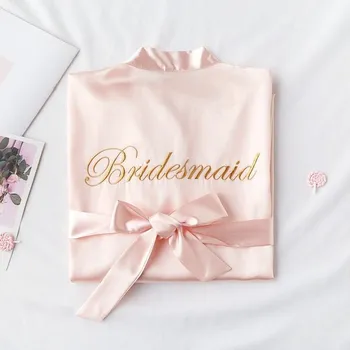 Dámský župan Saténový dámský župan pro družičky - Bridesmaid M