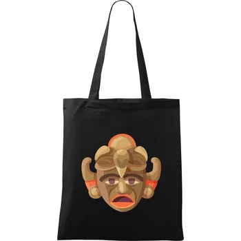 Nákupní taška Mayové maska černoch - Taška bavlněná - 42 x 38 cm ( Černá )