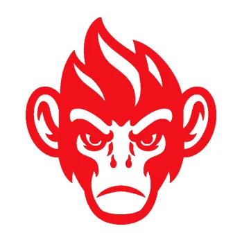 Samolepící dekorace SAMOLEPKA Opičák 002 levá (10 - červená) NA AUTO, NÁLEPKA, FÓLIE, POLEP, TUNING, VLASTNÍ TEXT, TISK, AUTOSAMOLEPKY.cz, POLEPY, OBRÁZEK, LOGO, SAMOLEPKY