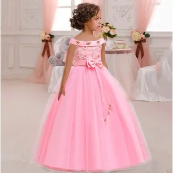 Dámské šaty Čína Dlouhé společenské šaty s mašlí Barva: Růžová, Velikost: 160 (11-12T)