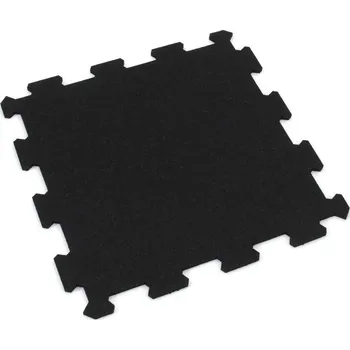 Venkovní dlažba Černá modulová podlahová guma (puzzle - střed) FLOMA Sandwich - 100 x 100 x 2,8 cm