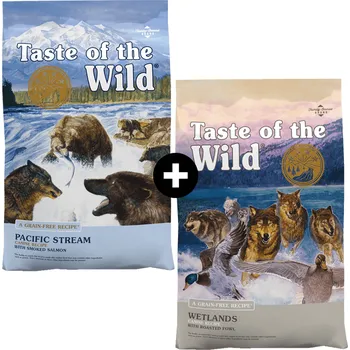 Krmivo pro psa MOJE COMBO TOW (Taste of the Wild): Pacific Stream 12,2 kg + Wetlands 12,2 kg