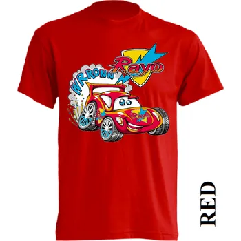 Dětská móda detske-levne-bavlnene-tricko-potisk-auto Barva: Red - červená, velikost: 104