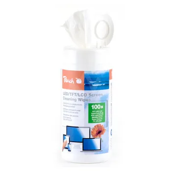 Čistící sada Peach PA101 vlhčené čistící ubrousky LED/TFT/LCD 100 ks