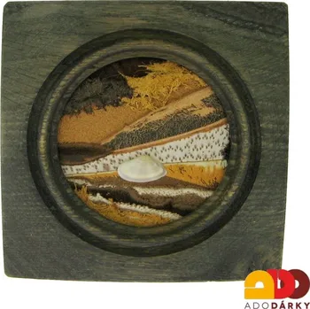 Obraz Kožený obrázek v dřevěném rámu 10 cm (Originální obrázek z kůže na zeď)