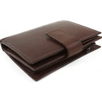 Peněženka Tmavě hnědá dámská kožená peněženka se zápinkou Bartlett