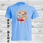 detske-levne-bavlnene-tricko-potisk-slon-tanecnice Barva: Sky blue - nebesky modrá, velikost: 92