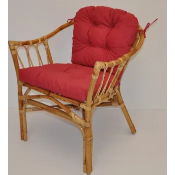 Axin Trading s.r.o. Ratanové křeslo Subaliu - polstr vínový melír