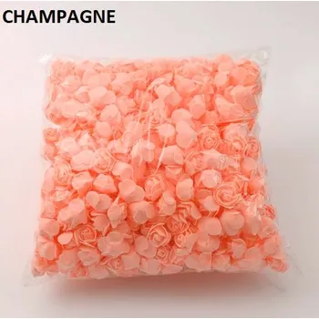 umělá květina 500 ks pěnových mini (3 cm) květů růží Barva: champagne