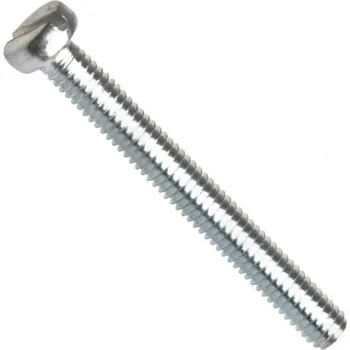 Šroub Din 84a, šroub s válcovou hlavou a rovnou drážkou, ocel 4.8, zinek bílý, m10x20 mm