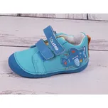 Celoroční kožené botičky obuv D.D.step S015-357 tyrkysové s letadlem velikost: 22