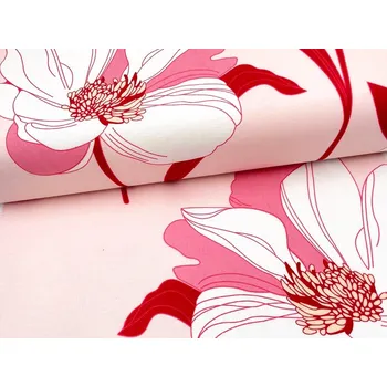 Mirtex Plátno DOMESTIK 145/18419-4 Květy růžovo-bílé šíře 220cm Velkoobchod Ceník: VELKOOBCHOD: po celých rolích, bez odvíjení