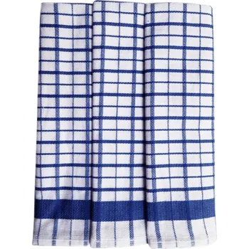 Utěrka Utěrky z egyptské bavlny, modro-bílé káro, č.43, 50x70cm, 3ks