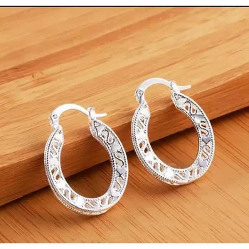 Souprava šperků Módní kroužky zdobené srdíčky a esíčky (náušnice)