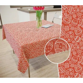 ubrus Ubrus Velikonoční vajíčka červená - šála 40cm x 140cm