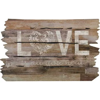 Béžová vnitřní čistící vstupní rohož FLOMA Love - 46 x 76 x 1 cm