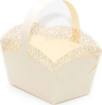 Krabička na výslužku Dortis DR-KOS977-04 svatební košíček zlatý 10 x 6,7 x 8 cm