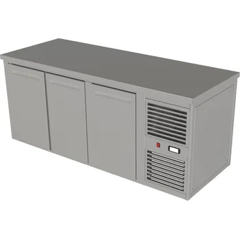 Melon Chladící gastro stůl na soklu nerezový 1800x700x900 mm / 3 sekce s dvířky