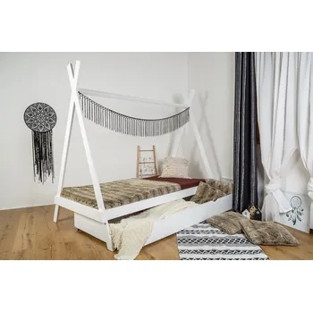 Vyspimese.CZ Dětská postel Indián s přistýlkou 90x200 cm, bílá