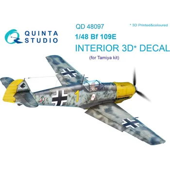 Plastikový model Quinta studio 1/48 Bf 109E 3D-Print&col.Interior (TAM)