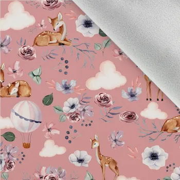 Látka softshell zimní nature /příroda starorůžová