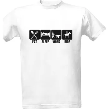 Tričko s potiskem Eat, sleep, work, ride - pán pánské