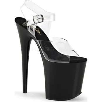 Dámské erotické boty Pleaser Flamingo-808 Clear/Black Velikost 40