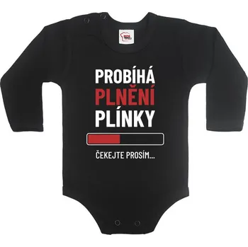 Kojenecký body Dětské body - Probíha plnění plínky, Barva Černá, Velikost 62 / 3-6m, Canvas Dětské body Bezvatriko.cz 0845
