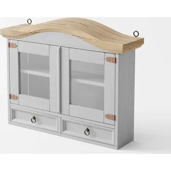 Šatní skříň Závěsná skříňka Hacienda Grey z masivu Barevné provedení: šedá - šedá