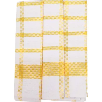 Utěrka Utěrky z egyptské bavlny, žluto-bílé káro, č.55, 50x70cm, 3ks