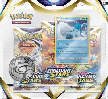 Sběratelská karetní hra Pokémon TCG SWSH09 Brilliant Stars 3 Blister Booster Glaceon