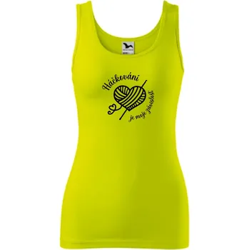 trend-design.cz Dámské tílko - Háčkování je moje závislost Barva textilu: limetková, Velikost oblečení: XS
