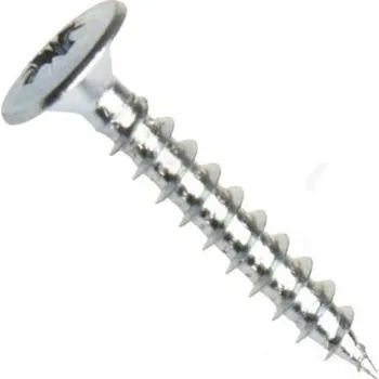 Vrut Univerzální vrut, čočková hlava s límcem, drážka pozidrive, zinek bílý, 3.5x30 mm