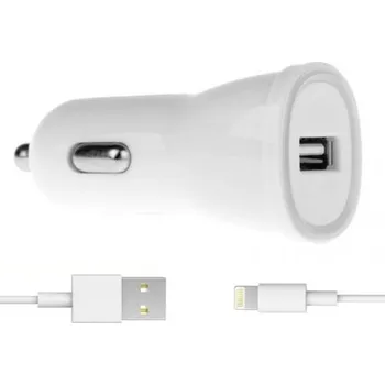 Nabíječka do auta Winner USB Charger 2,1A + APPLE Cable bílá MM_5130