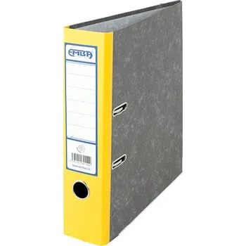 Pořadač Emba A4 mramor, hřbet 75 mm, rado, lišta, žlutý