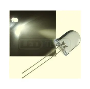 Polovodič LED dioda 10mm teplá bílá round 30°