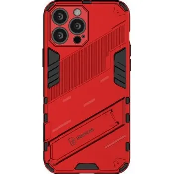 Pouzdro na mobilní telefon Odolný ochranný kryt se stojánkem pro iPhone 13 Pro Max - červený