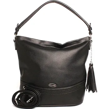 Kabelka David Jones Paris Střední velká kabelka na rameno David Jones CM6442 černá