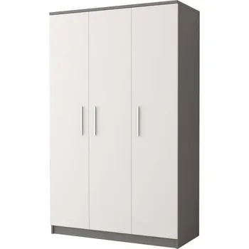Šatní skříň Šatní skříň 3D 19 OMEGA II 120, v šedé kombinací s bílou