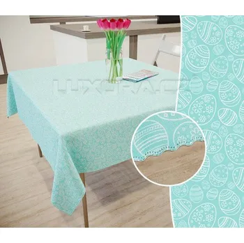 ubrus Ubrus Velikonoční vajíčka tyrkys - napron 65cm x 65cm