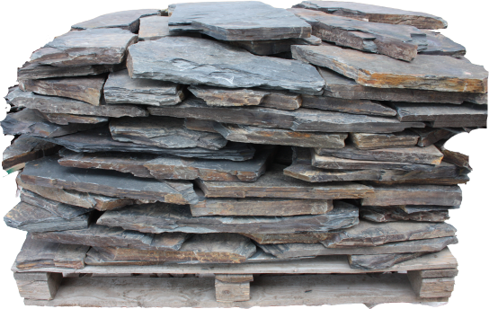 Přírodní štípaná břidlice dlažba Nera Grigio tl. 30-50 mm, rozměr 10-50 cm, nášlapné kameny (Dlažba/obklad tl. 30-50 mm, černo šedá)