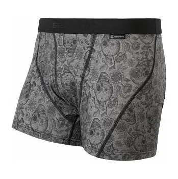 SENSOR MERINO IMPRESS pánské trenky černá/skulls