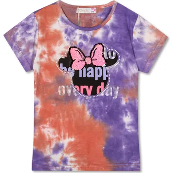 Dívčí triko - KUGO TM7218, oranžová/ fialová Barva: Mix barev, Velikost: 128