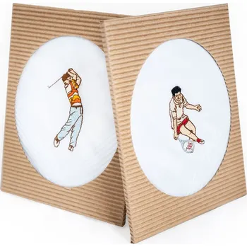 Látkový kapesník Vyšívaný dárkový pánský kapesník Etex Sportovní motiv (Pánský látkový kapesník s vyšíváním dárková sada 1 kusu se sportovním motivem. Motivy: Golfista, Tenista. Pánský kapesník, velikost 40x40 cm, s barevnou výšivkou)